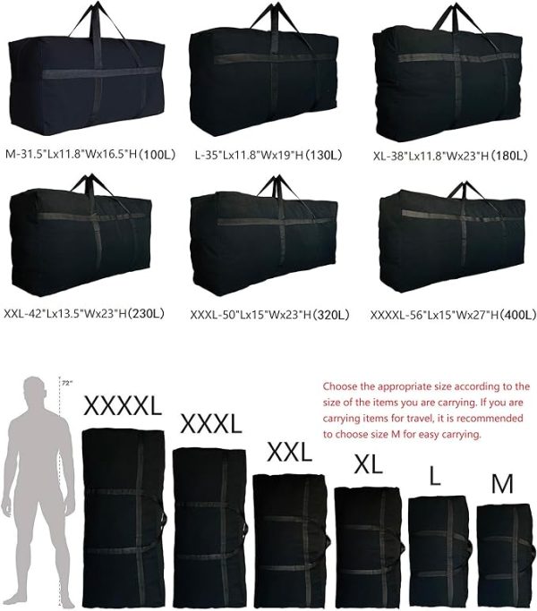 Extra Large Storage Duffle Bag with Zippers and Handles, Big Foldable Duffle Bag for Travel - Image 5