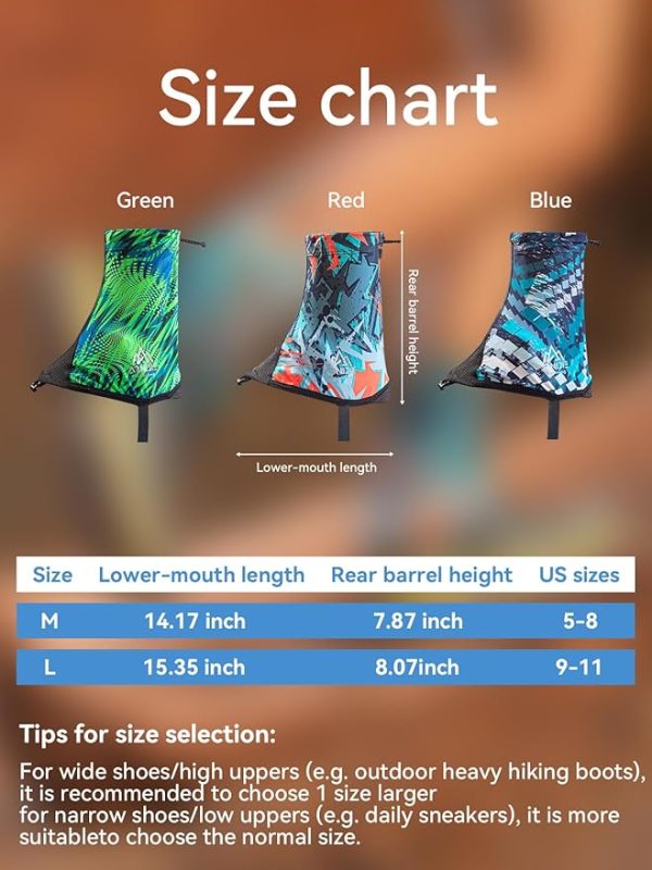 Trail Gaiters Low Shoes Gators for Hiking Boots Breathable Boots Gators for Running - Image 2