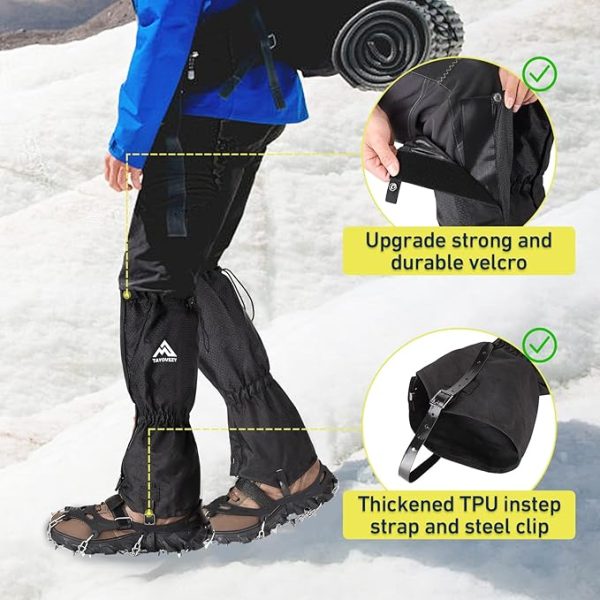 Gaiters for Hiking – Waterproof and Breathable Leg Gaiters for Women and Men Boots, Adjustable Lightweight Shoes Gaiters for Hunting, Hiking, Mountaineering, Snow Gaiters for Hiking Boots - Image 5