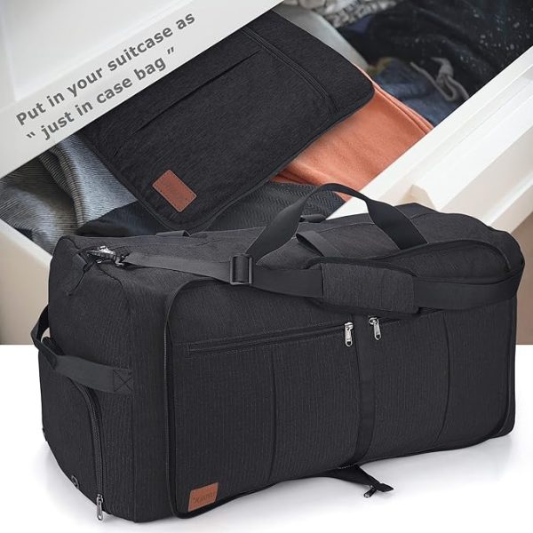 120L Foldable Collapsible Waterproof Travel Duffel Bag for Men and Women with Shoe Compartment - Image 3