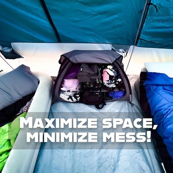 Tent & RV Camping Organizer with Zippered Flap, 9-Shelf Storage. RV Shoe Organizer, Dining Tent Organizer. Organize Any Other Camp Gear/Accessories (Patented - Licensed) - Image 2