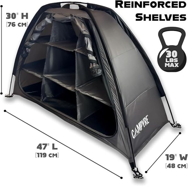 Tent & RV Camping Organizer with Zippered Flap, 9-Shelf Storage. RV Shoe Organizer, Dining Tent Organizer. Organize Any Other Camp Gear/Accessories (Patented - Licensed) - Image 4