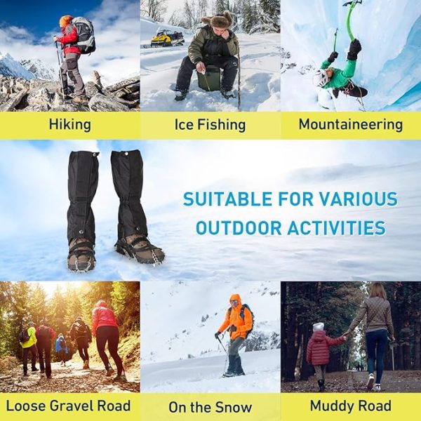 Gaiters for Hiking – Waterproof and Breathable Leg Gaiters for Women and Men Boots, Adjustable Lightweight Shoes Gaiters for Hunting, Hiking, Mountaineering, Snow Gaiters for Hiking Boots - Image 3